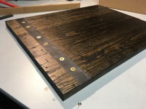 custom metal inlay wood top