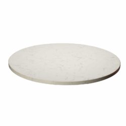 round carrara white quartz top