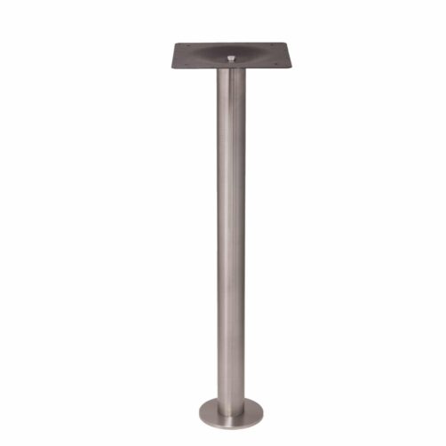 Table Bases: Contemporary Bases: 4008-28-SSBH thin profile stainless steel bolt down base at bar height