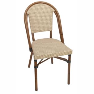 tan and cream textiline bistro chair
