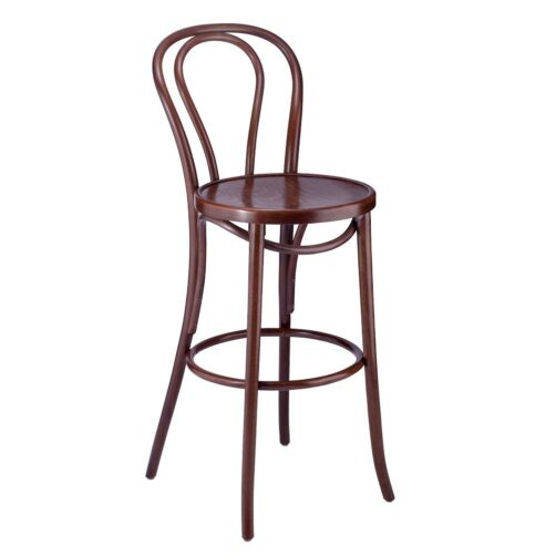 dark walnut bentwood bar stool