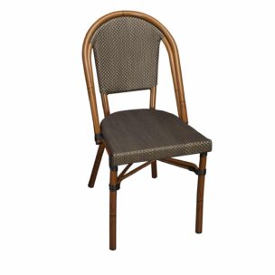 black and cream textiline bistro chair