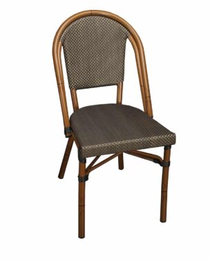 black and cream textiline bistro chair