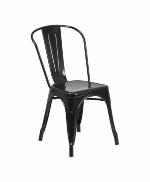 black metal side chair