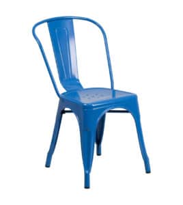blue metal side chair