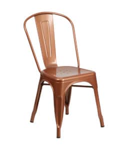 copper metal side chair