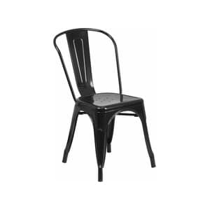 black metal side chair