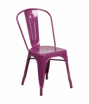 purple metal side chair