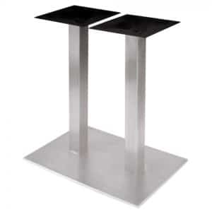 16x28in rectangular stainless steel base at dining height