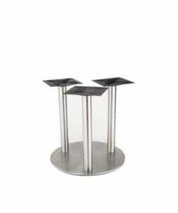 3 column, 30in round stainless steel disk base at dining height