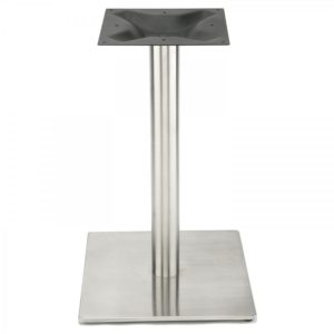 18in square stainless steel base at dining height