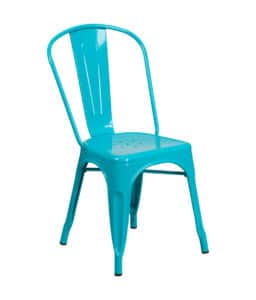 teal metal side chair