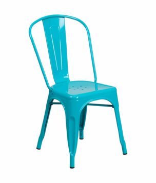 teal metal side chair