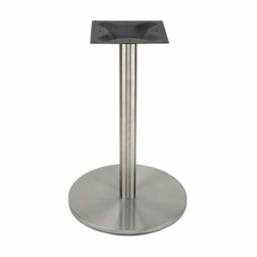 21in round stainless steel base at dining height
