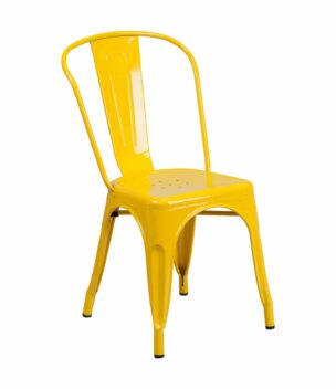 yellow metal side chair