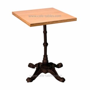 Table Tops: Bamboo: Bamboo with Bistro 4 Base square bamboo top with vintage 4-legged bistro base