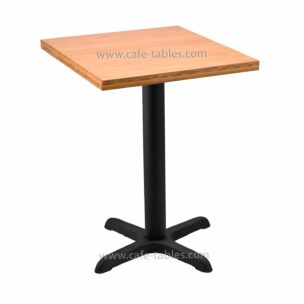 Table Tops: Bamboo: Bamboo with Black Cross Base square bamboo top with black cross base