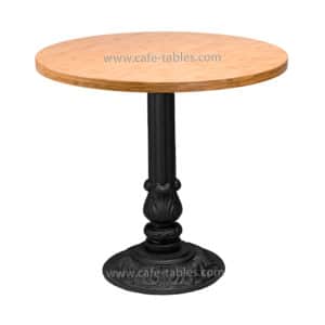 round bamboo top with vintage pieta base