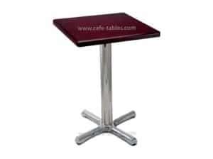 square mahogany solid oak top with chrome cross base