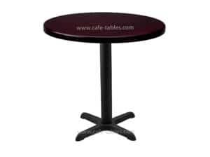 round dark walnut solid oak top with black cross base