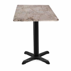 Table Tops: Quartz & Granite square galaxy white granite top with black cross base