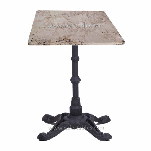 Table Tops: Quartz & Granite square galaxy white granite top with vintage 4-legged bistro base