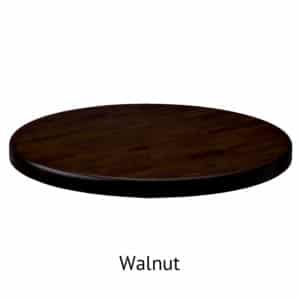 round solid oak butcher block table top, walnut