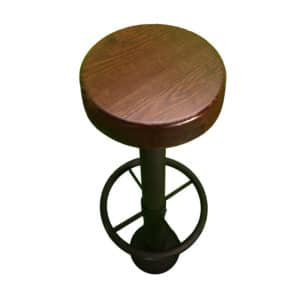 custom bolt down bar stool with dark walnut seat