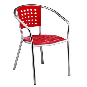 aluminum and resin chairs, red