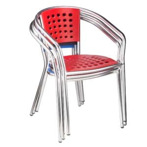 aluminum and resin chairs, stackable