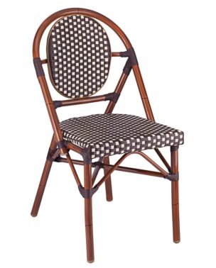 Aluminum and Bamboo Chairs, Mahogany