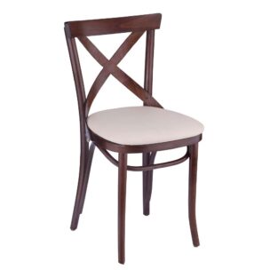 x-back bentwood side chair, walnut with padded seat