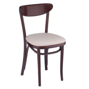 oval bentwood side chair, walnut with padded seat