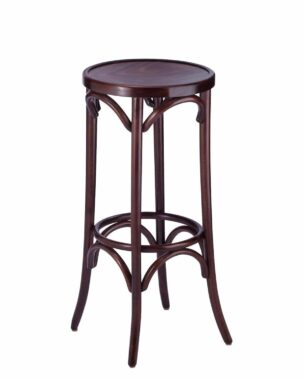 backless bentwood barstool, walnut