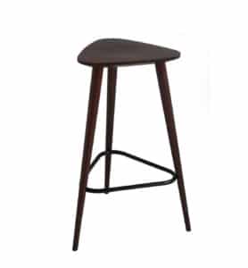 walnut triangle backless barstool