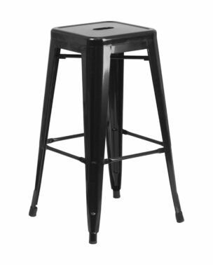 black metal bar stool