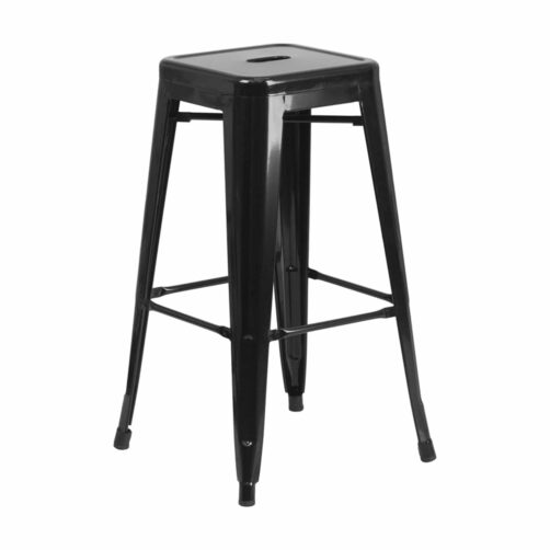 30 Inch Metal Bar Stools - Black