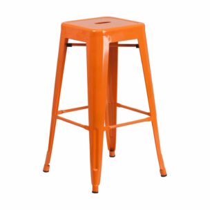 orange metal bar stool