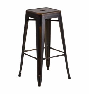 copper distressed metal bar stool