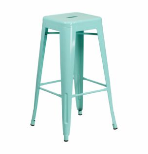 mint green metal bar stool