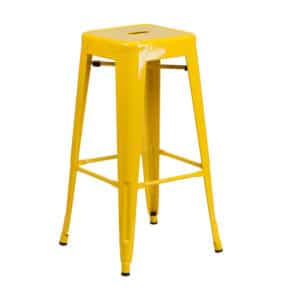 yellow metal bar stool