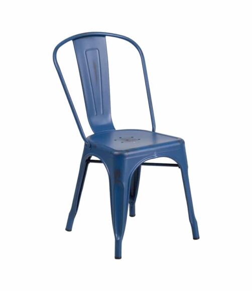 Chairs: Metal Frame Chairs: Distressed Blue Metal Side Chair Chairs: Metal Frame Chairs: Distressed Blue Metal Side Chair