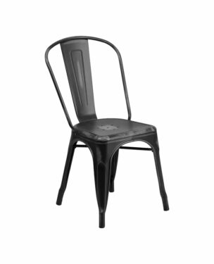 Chairs: Metal Frame Chairs: Distressed Black Metal Side Chair Chairs: Metal Frame Chairs: Distressed Black Metal Side Chair