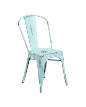 Chairs: Metal Frame Chairs: Distressed Mint Metal Side Chair Chairs: Metal Frame Chairs: Distressed Mint Metal Side Chair