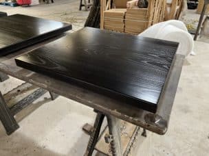 ash plank table top, ebony