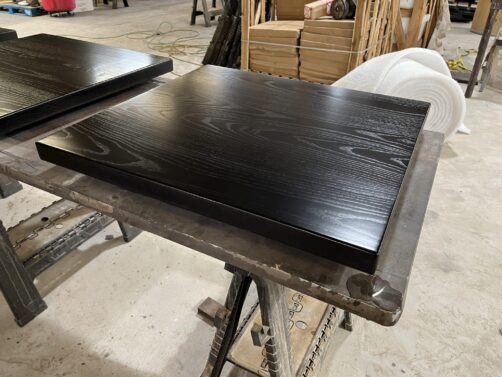 Table Tops: Ash Plank, Ebony ash plank table top, ebony
