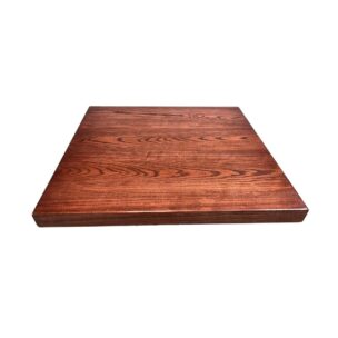 ash plank table top, dark mahogany