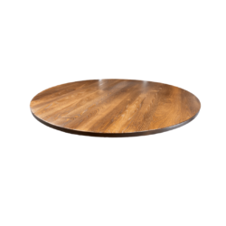 ash plank table top, walnut finish