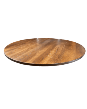 ash plank table top, walnut finish