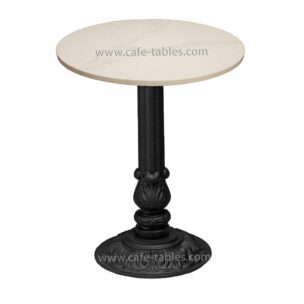 calcutta quartz top with vintage pieta disk base
